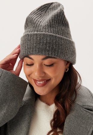 SELECTED FEMME Slfmaline Knit Beanie Medium Grey Melange Klær