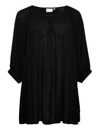 Kcami 3/4 Sl Tunic Tunika Sort Kaffe Curve