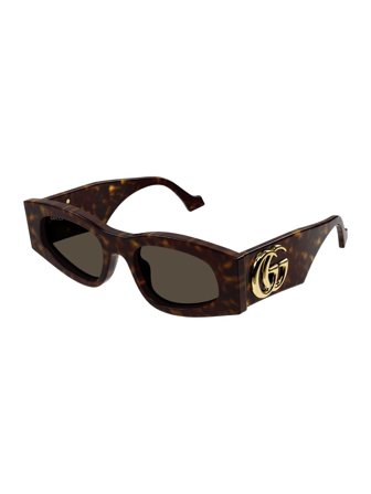 Gucci Women's Sunglasses with a frame made of acetate in brown and lenses made of nylon in brown