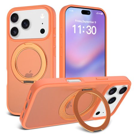 iPhone 17 AIR Stand Telefoncover, Beskyttelse mod fald, Orange