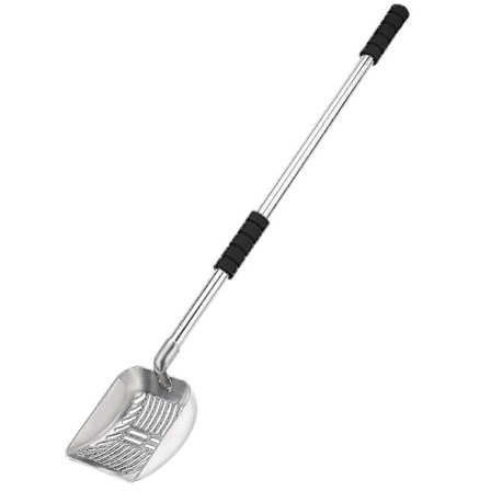 Metal Skovl Med Dyb Skovl Og Langt Håndtag Aftagelig Rustfri Stål Non-Stick Sifter Med Skum