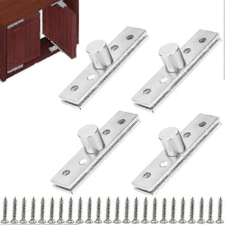 4 Stk. Pivot Skjulte Dørhængsler, 360 Graders Hængsler, Rustfri Stål Dørhængsler, Dør Pivot Hængsel, med Skruer