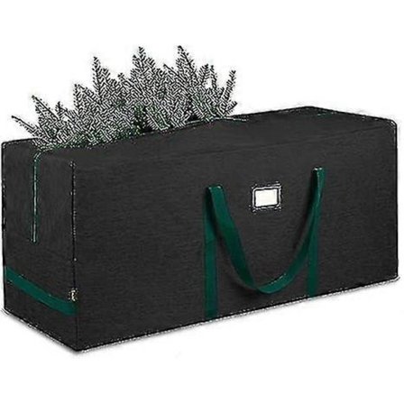 Stor förvaringsväska för julgran, tillverkad av tjockt vattentätt Oxford-tyg, med handtag, mäter 122x39x55 cm.