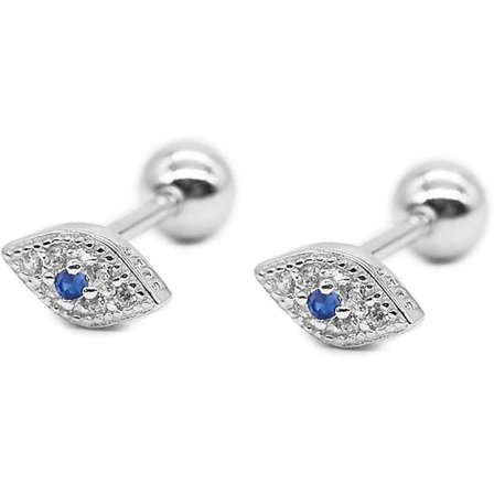 Blå Ondt Øye Mini Cubic Zirconia Øredobber for Kvinner Små Jenter Utsøkt Enkel 925 Sterling Sølv Liten Brusk Tragus Liten