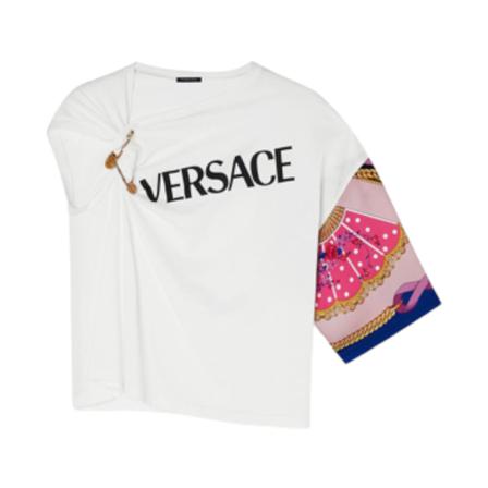 Versace, T-shirt Wit, Dames, Maat:S,polyester