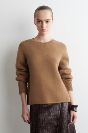 COS Merino Wool Crew-Neck Jumper in Beige - Women