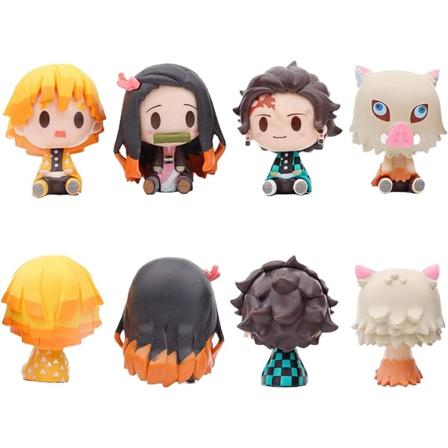 4 Stilarter Demon Slayer Anime Kagefigurer, PVC Model