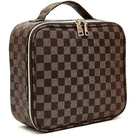 Wiribey Sminkeveske Rutete Sminkeveske Bærbar Sminkeveske Med Justerbar Skillevegg Kosmetikkvesker For Kvinner Toalettartikler Reisearrangør Bærbar 