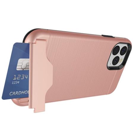 Skyddande Skal Med Kortfack (jensen) - Iphone 11 Pro Max Roséguld