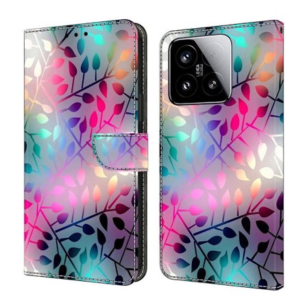 Xiaomi 15 Case Magnetisk Clasp 3D Pattern Leather Wallet Phone Cover - Ahornblad