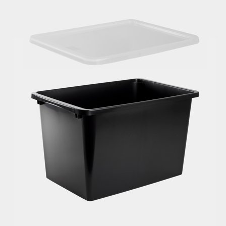 Aufbewahrungsbox mit Deckel Nordiska Plast Nordic, schwarz, 365 x 295 x 200 mm, 15 Liter - Boot