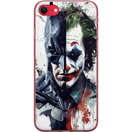 Yhteensopiva Puhelinkuori Apple Apple iPhone 7 Jakettu muotokuva Batmanista ja Jokerista dramaattisessa kuvituksessa, kuvankaunis supersankariteema tu