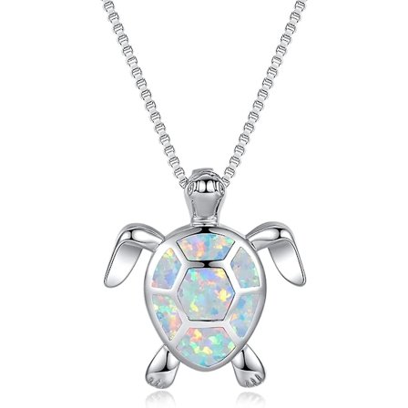 Halsband 925 Silver Opal Havsörhänge För Kvinnor För Kvinnor Flickor Hawaiiansk Strand Opal Smycken Med Ask