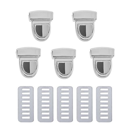 5kpl laukkukiinnike Metallilukot SILVER