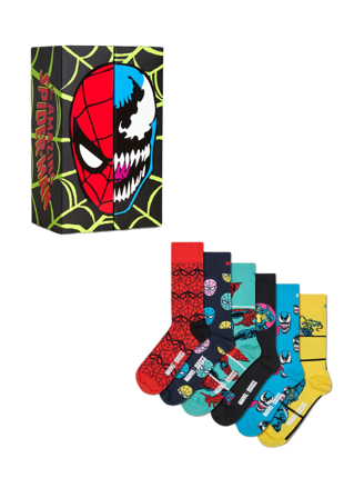 Happy Socks MARVEL Spider-Man 6-Pack Gift Set Strumpor Unisex Svart 41-46