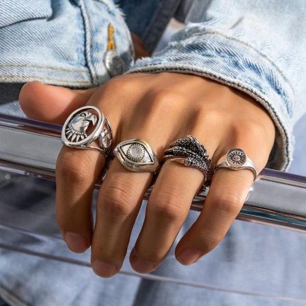 Vintage Ring Set Distressed Ring 1 1