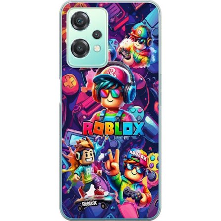 Kompatibel Mobilcover til OnePlus OnePlus Nord CE 2 Lite 5G Farverig Roblox gaming gruppe med hovedtelefoner, controllere og neonfarver perfekt til bÃ