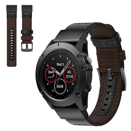 Nylon watch band for Garmin Watch devices - Brown