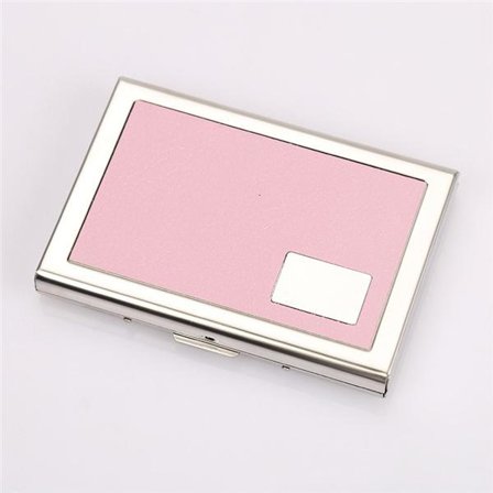 Korthållare med fack - kreditkort - metall - plånbok - Rosa