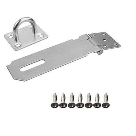 Dørhasp-låsegreb, 5 tommer 304 rustfrit stål sikkerhedspakningslås tykkelse 1,9 mm, børstet stål, DL130-BN