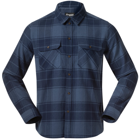 Bergans of Norway M's Nordmarka Flannel Shirt Granite Blue/Navy Blue Check