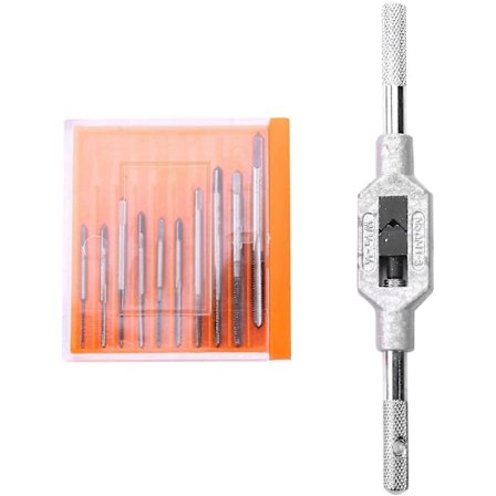 11 stk./sett M1 M1.2 M1.4 M1.6 M1.7 M1.8 M2 M2.5 M3 M3.5 Mini Skruegjengesett Håndgjenge Tappeverktøy