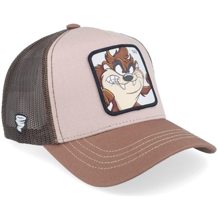 Capslab - Braun trucker Cap - Looney Tunes Tasmanian Devil Beige/Brown/Brown Trucker @ Hatstore