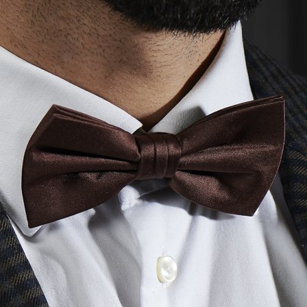 Dark Brown Basic Pre-Tied Bow Tie for Men - Pre-tied bow ties