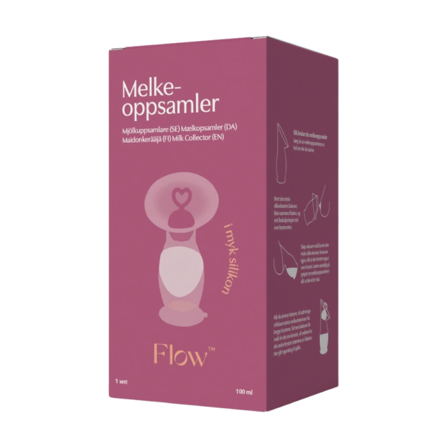 Flow Melkeoppsamler m/silikonstopper og lokk, 1 stk.