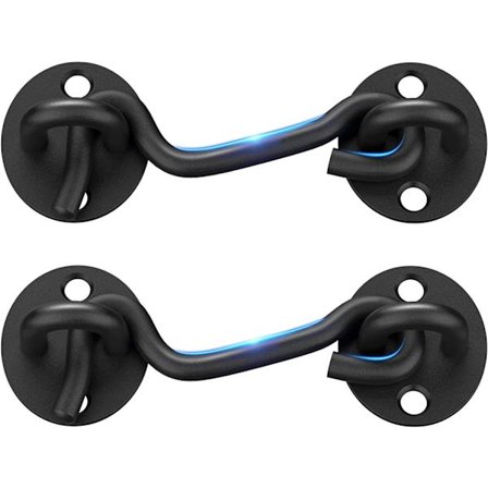 2-pakke 4 tommers låveportlås grindlås - svart krok og øyelås