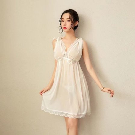 Sexet lingeri erotisk kjole HVID