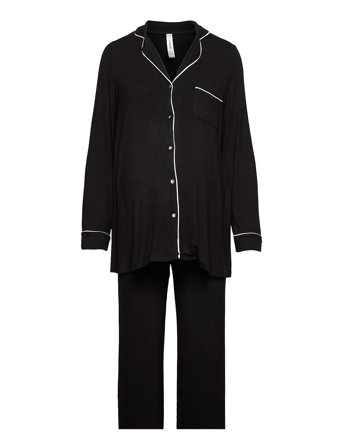 Lindex Maternity Soft Piping Pj Jerse - Black - L