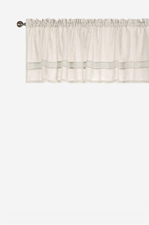 Cellbes of Sweden - Gardinkappa med spets Monica - linnebeige - - 50 x 250 cm