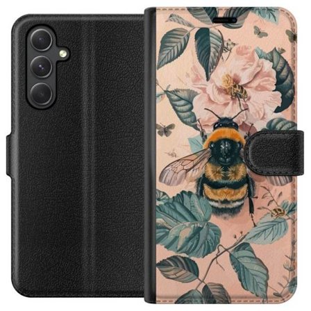 Yhteensopiva Lompakkokotelo Samsung Galaxy A35 Kimalainen kukalla luonnollinen inspiroiva muotoilu pehmeillä pastelliväreillä rauhallinen energia ja k