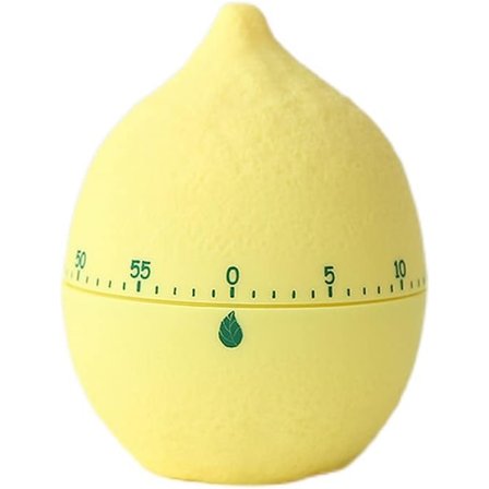 Söta kökstimer i form av frukt och kakor | Nyhet manuell kökstimer | Rolig formad mekanisk timer för kökslarm Heminredning (Citron)