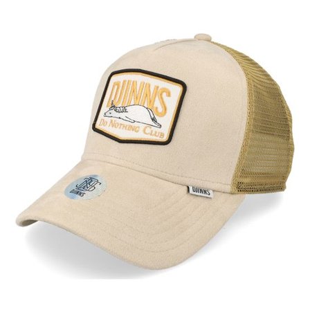 Djinns - Beige trucker Keps - Hft Cap Dnc 3.0 Hairy Suede Khaki Trucker @ Hatstore