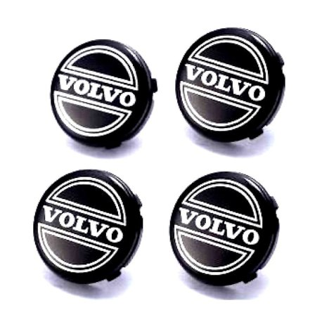 Sorte Volvo Bilhjul Center Caps Navkapsler 65mm 4 Stk Til C70, S60, V60, V70