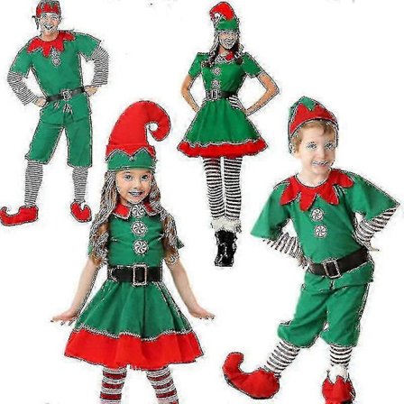 Juleforeldre-barn-antrekk Småbarn Julealvekostyme Småbarn Juleantrekk Julekostyme JENTE 150