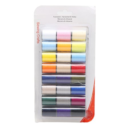 24 Ruller Håndsøm Tråd Assorterte Lyse Farger 22yd Lengde Slitesterk Polyestertråd for Hjemmebroderimaskin