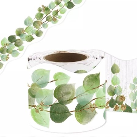 Bulletin Border Trim, Eucalyptus Border Bulletin Board Classroom Bulletin Border Classroom Bulletin Border Dekorative Vægklistermærker(Type A)