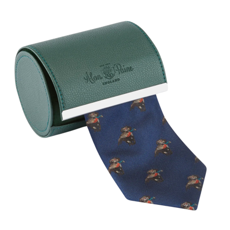 Alan Paine Ripon Silk Tie - Retriever Design Navy