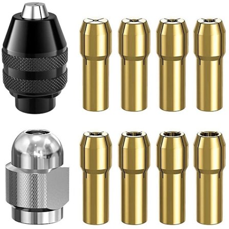 Borrchuckhylsor för , Ersättning 4486 Nyckelbit 1/32 tum till 1/8 tum med Ersättning Roterande Borrmuttrar