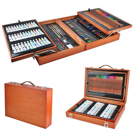 Konstnärsset med Väska - 174-delar - Olje-, vatten- & akrylfärg