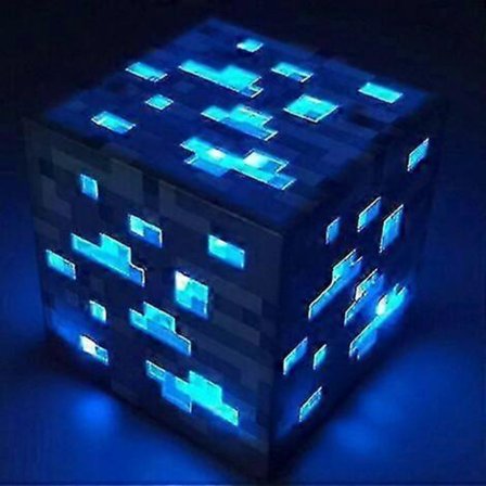 Remise Minecraft Spil Periferi Minearbejder Lampe Genopladelig Natlampe Legetøj (Blå)