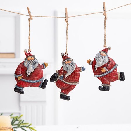 3 amerikansk retro gammal juljärnängel Äldre Litet hänge Dekoration Tillbehör Olika storlek