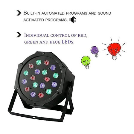 18w 18led RGB-blandande Scenbelysning 6 Kanaler Party DJ