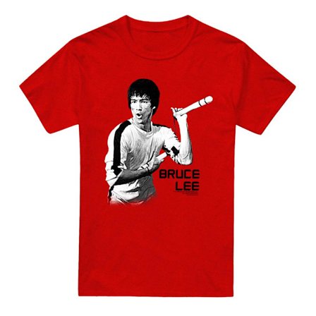 Bruce Lee Herr Nunchucks T-Shirt XXL Röd