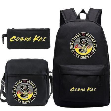 3 stk sett Cobra Kai ryggsekk Barn skolevesker Casual bagpacks Prints Rullesekk For tenåringer Jenter Gutter Reise Bagpacks 2