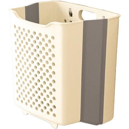 Stor hopfällbar väggmonterad tvättkorg i plast för effektiv sortering och organisering (Glass)