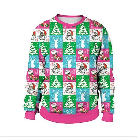 Christmas Xmas Mænd Kvinder Sweatshirt 3d Print Vinter Pullover Jumper Toppe H Style XL